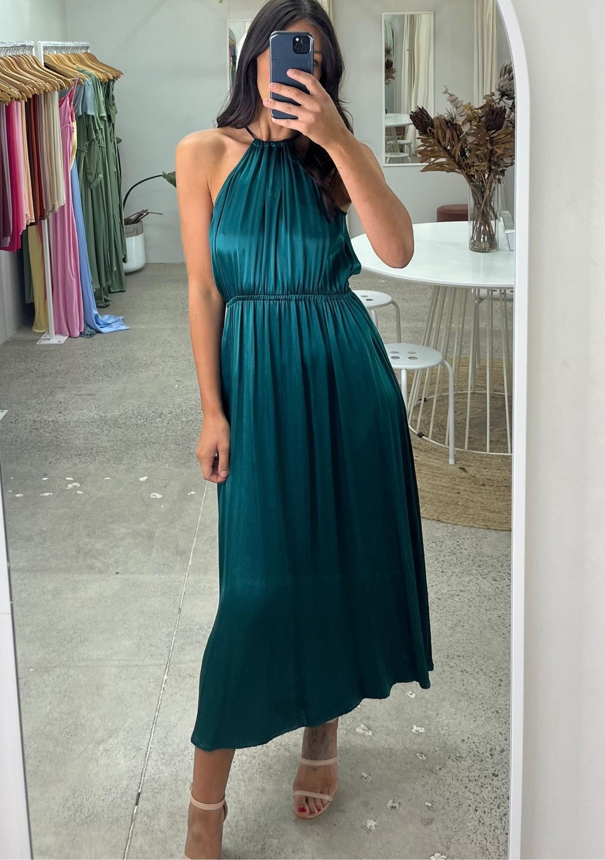 Tokyo Dress - Photographed in Emerald Green Satin