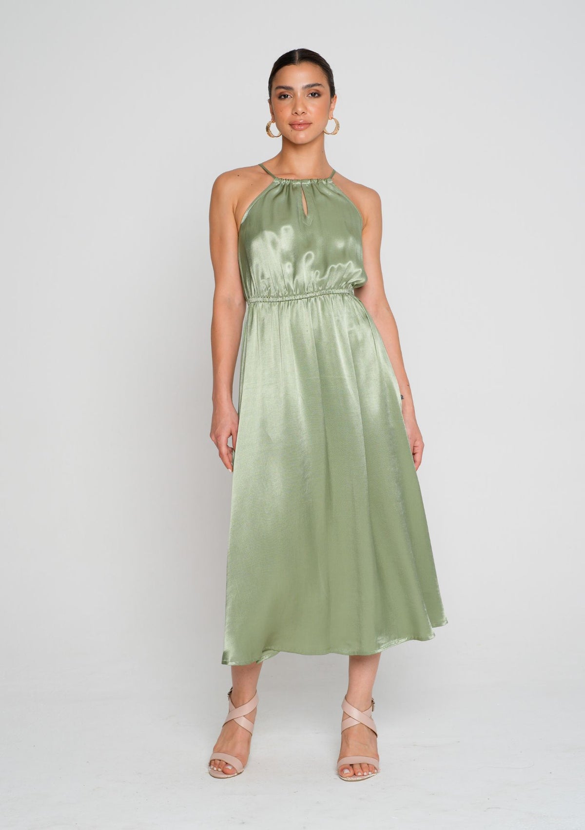 Tokyo Dress - Photographed in Emerald Green Satin
