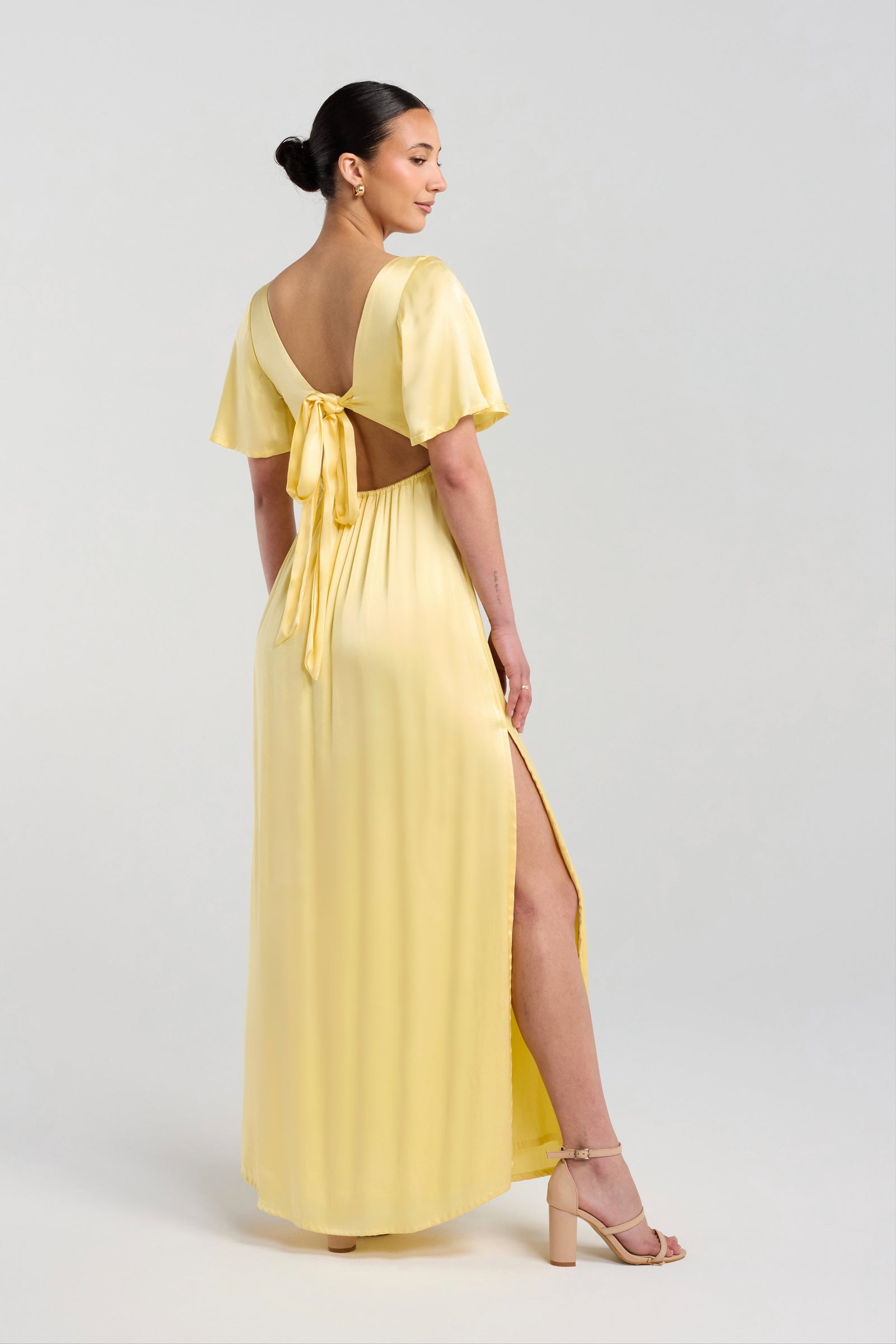 Ankle Length Tagged "Satin Dress" - evolutionbridesmaids Ankle Length Tagged "Satin Dress" - evolutionbridesmaids