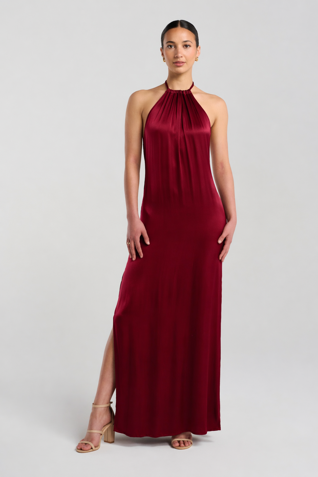 Alix Dress - Dark Rust Satin
