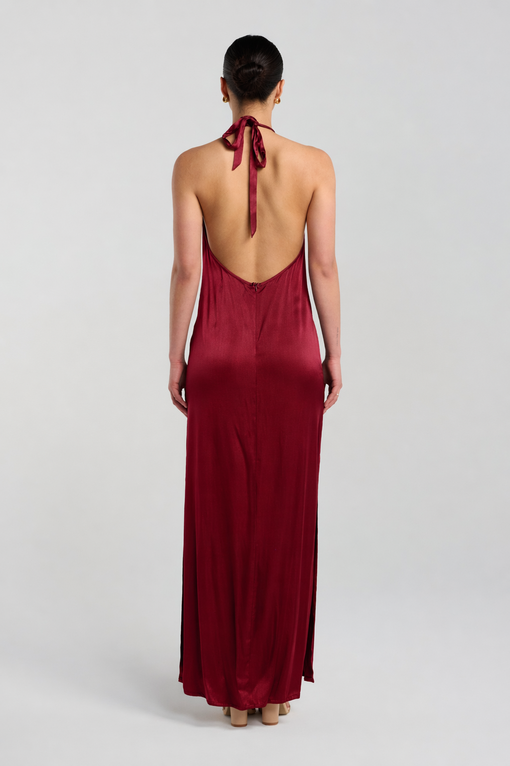 Alix Dress - Dark Rust Satin