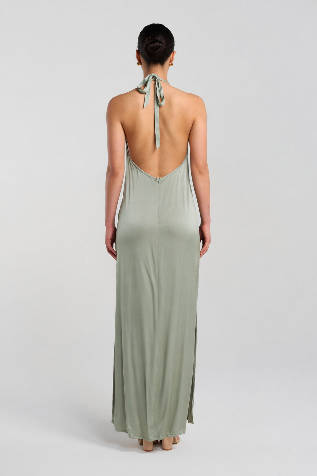 Alix Dress - Sagre Green Satin