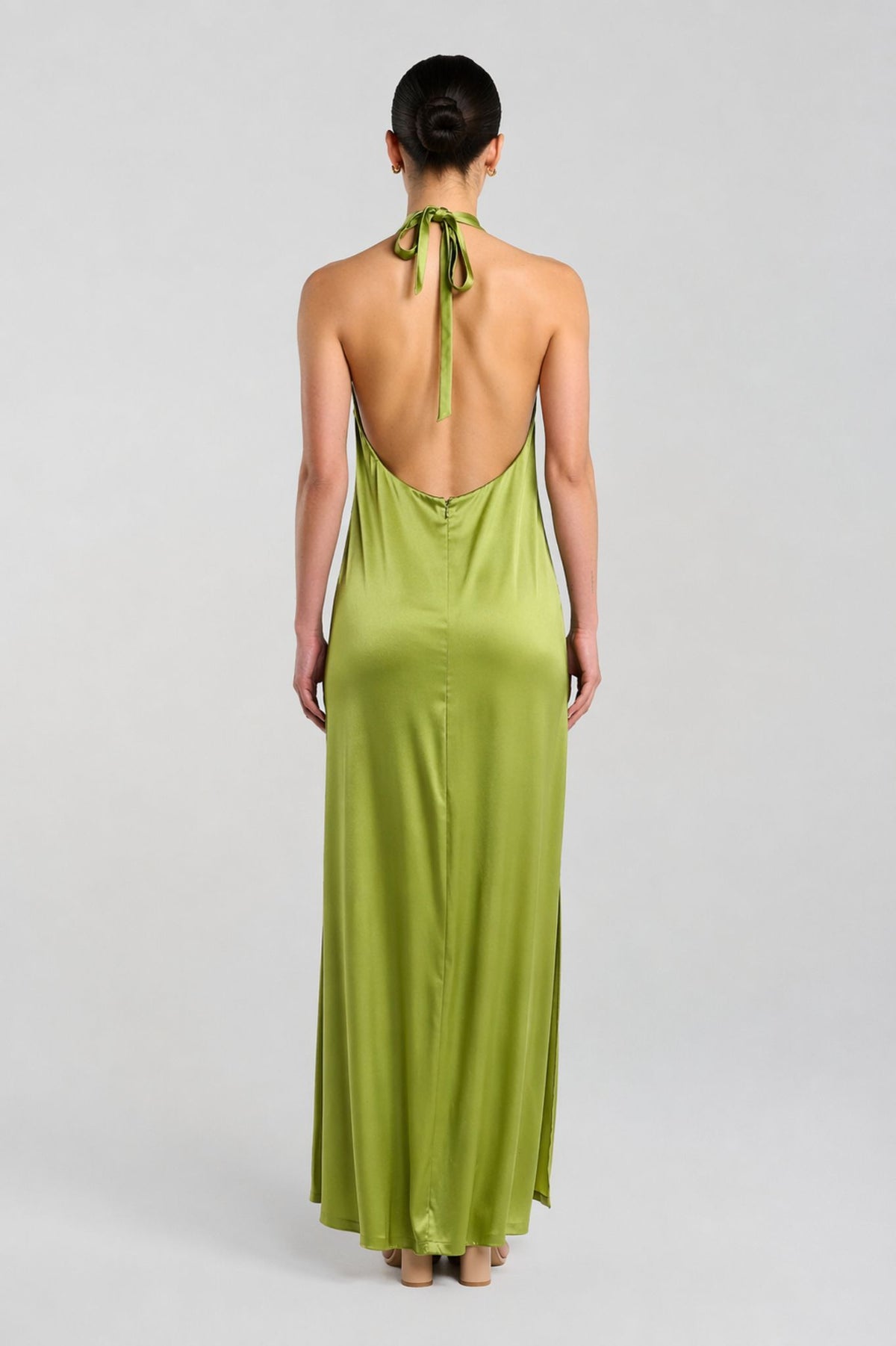 Alix Dress - Pistachio Satin