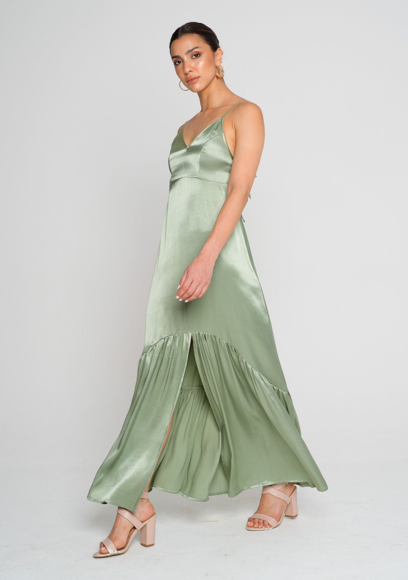 Matte Emerald Green Maxi Bridesmaid Dress | SilkFred US
