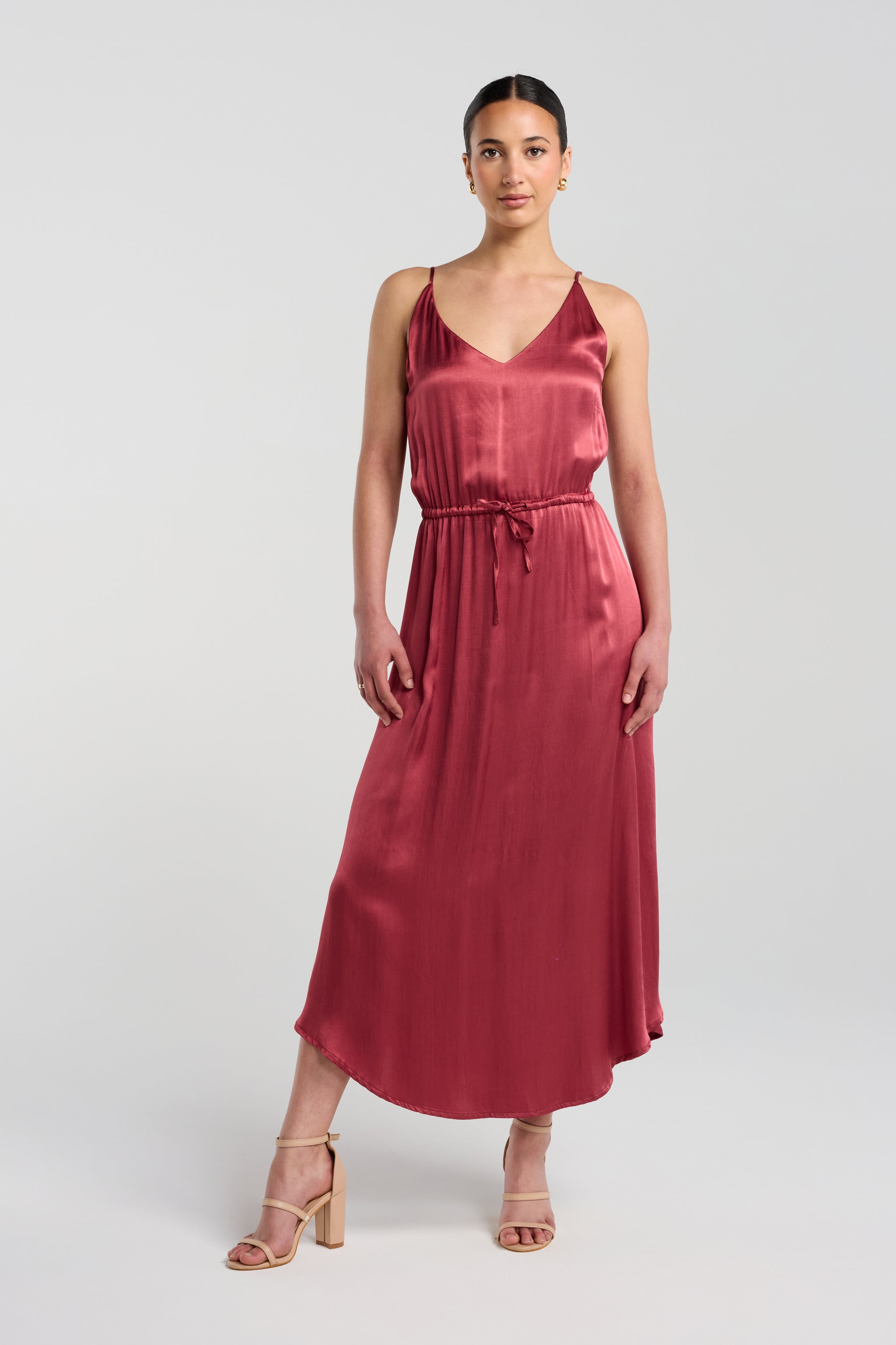 drawstring dress satin Satin Drawstring Mini Dress